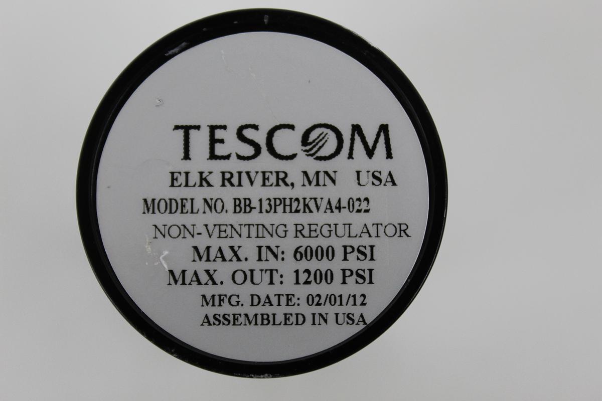 Used TESCOM BB-13PH2KVA4-022 High Pressure Gas Pressure Reducing Regulator