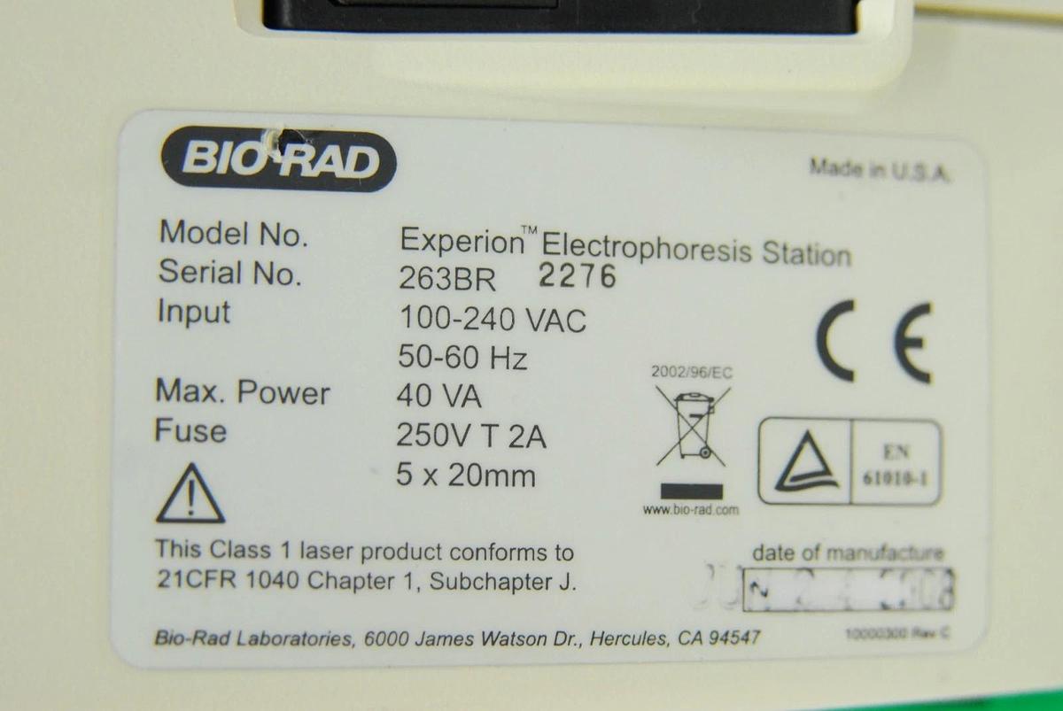 Used Bio-Rad Experion Automated Electrophoresis, Vortex, Priming Stations