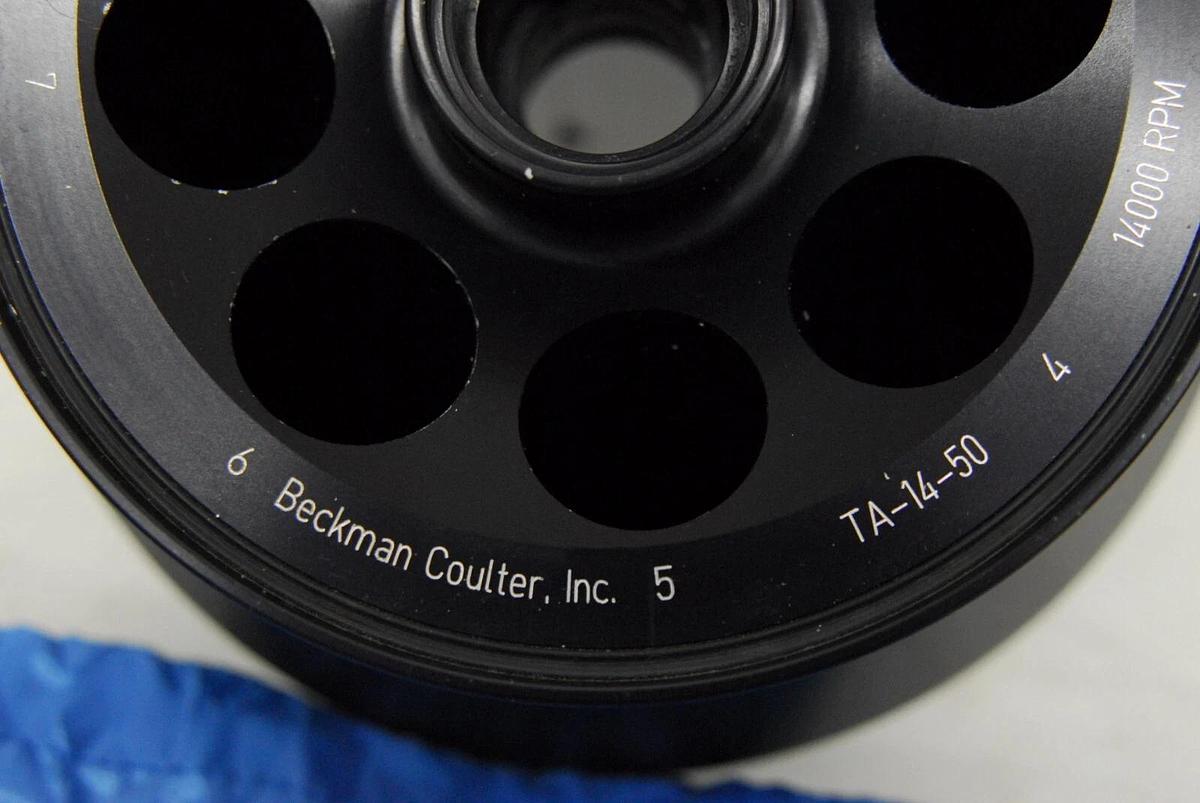 Used Beckman TA-14-50 Fixed-Angle Aluminum Rotor 8x50 mL 14000RPM W/ Lid