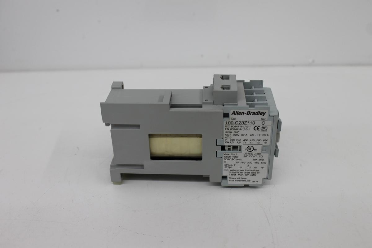 Used Allen Bradley 100-C23Z*10 Ser C IEC Contactor 23A 3-Pole 24VDC Coil LOT OF 2