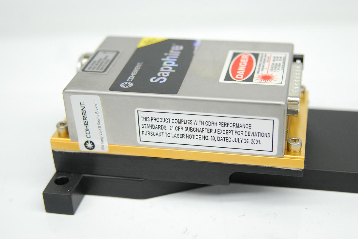 Used Coherent 1170380 Sapphire 561-20 CW CDRH Laser Head 561nm 20mW