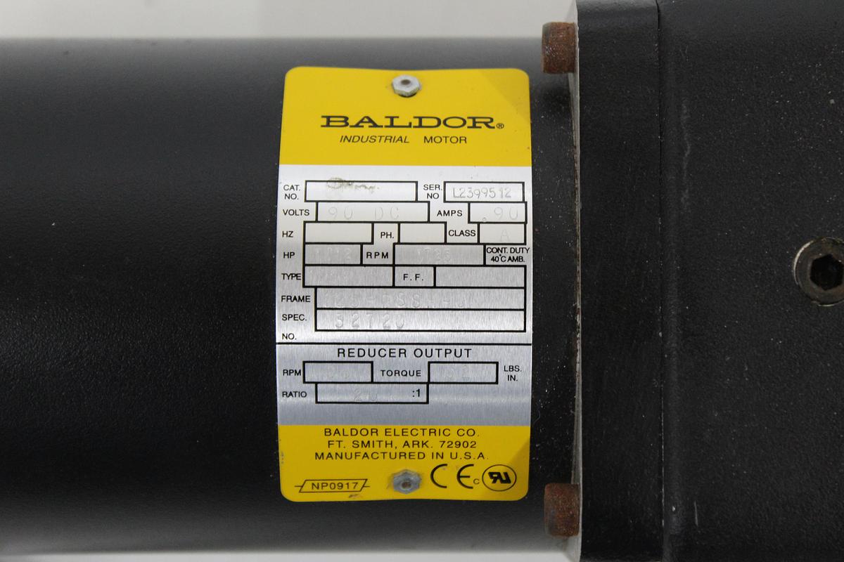 Used Baldor 32720 DC Gearmotor 90V 1725RPM 1/12HP 20:1