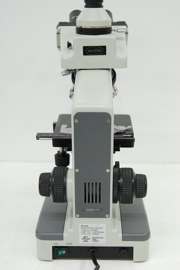 Used Wolfe B1-223 Trinocular Microscope W/ 4/10/40/100x Objectives