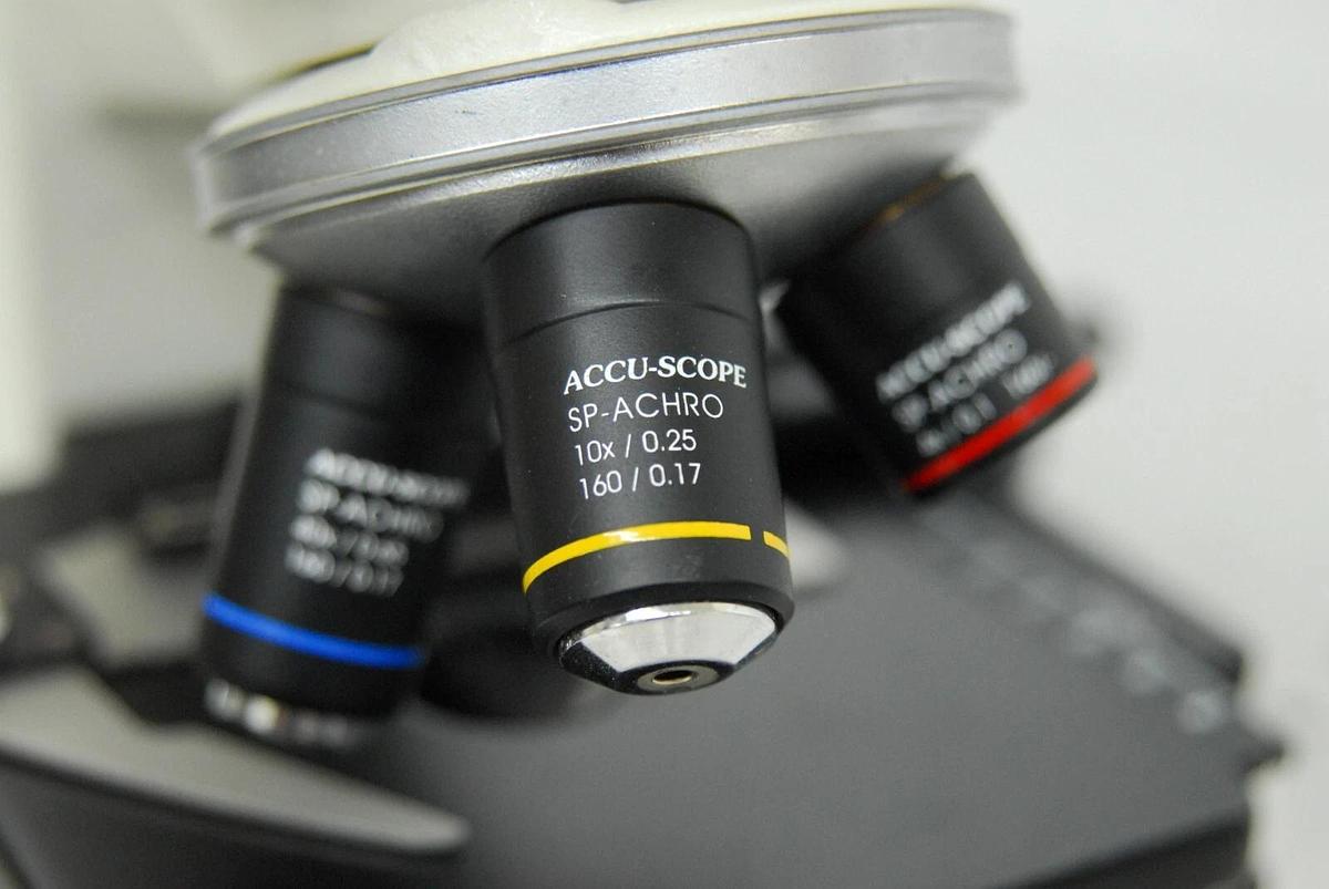 Used Accu-Scope Compound Microscope W/ SP-ACHRO 4x/10x/40x Objectives