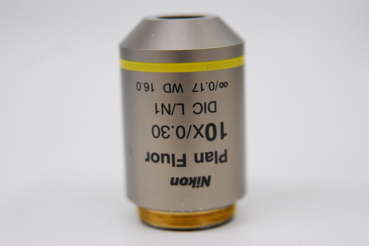 Used Nikon Plan Fluor 10x/0.30 DIC L/N1 ∞/0.17 WD 16.0 Microscope Objective