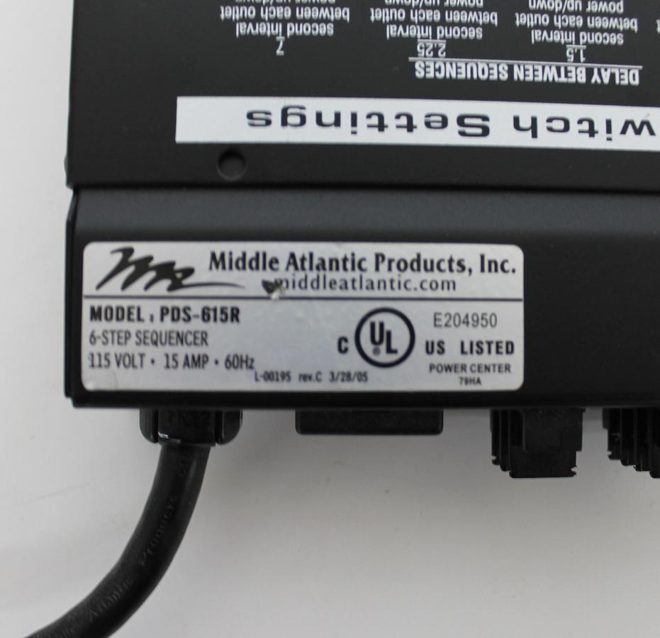 Used Middle Atlantic Power Sequencer PDS-620R 6-Step Sequencer 115V 20 Amp 6 Outlets