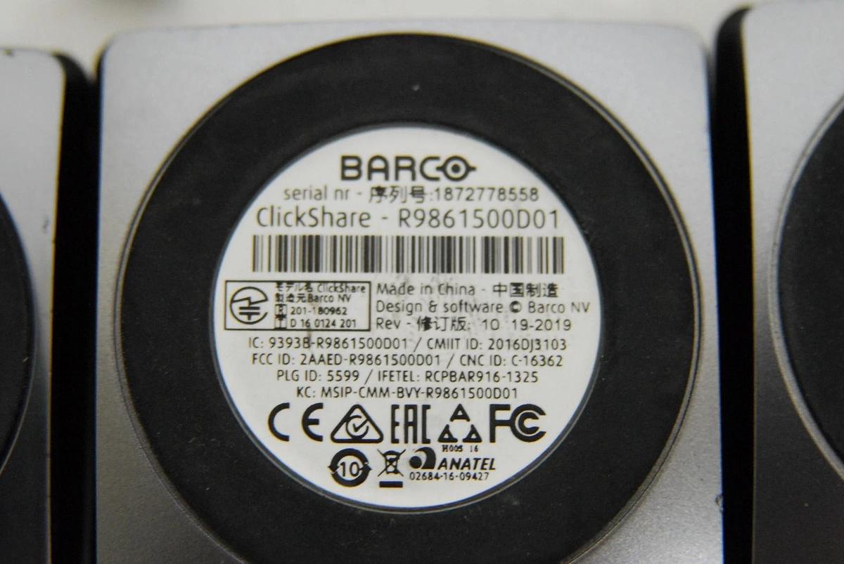Used Barco ClickShare 2x R9861500D01, 7x R9861006D01 USB Conferencing Buttons - Lot