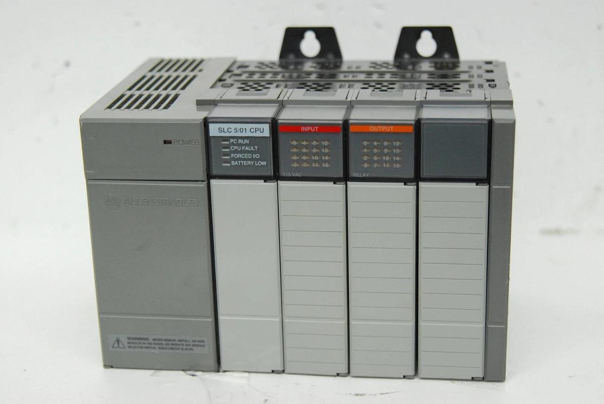 Used AB SLC 500 1746-A4 4-Slot Rack, 1747-L511 CPU, 1746-IA16, 1746-OW16, 1746-P1