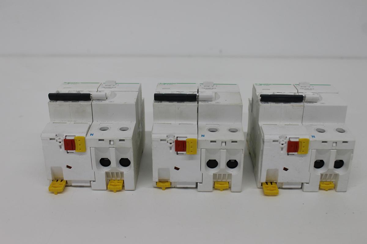 Used Schneider iC65N + iC65 ELE Circuit Breakers LOT OF 3