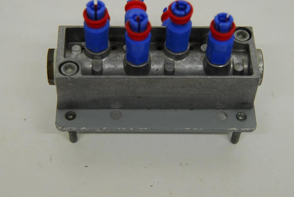 Used Festo FR-8-1/8 Pneumatic Manifold Distribution Block W/ Festo W-3-1/4 hand slide