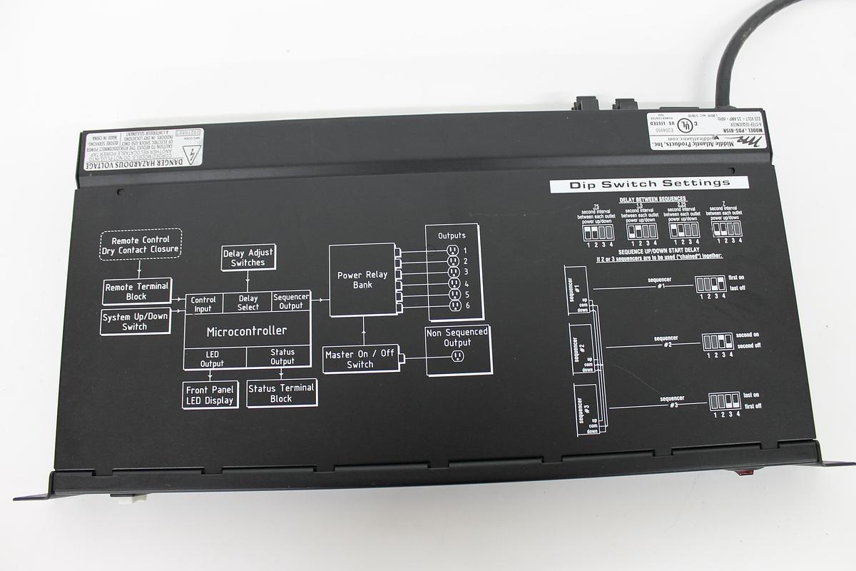 Used Middle Atlantic Power Sequencer PDS-620R 6-Step Sequencer 115V 20 Amp 6 Outlets