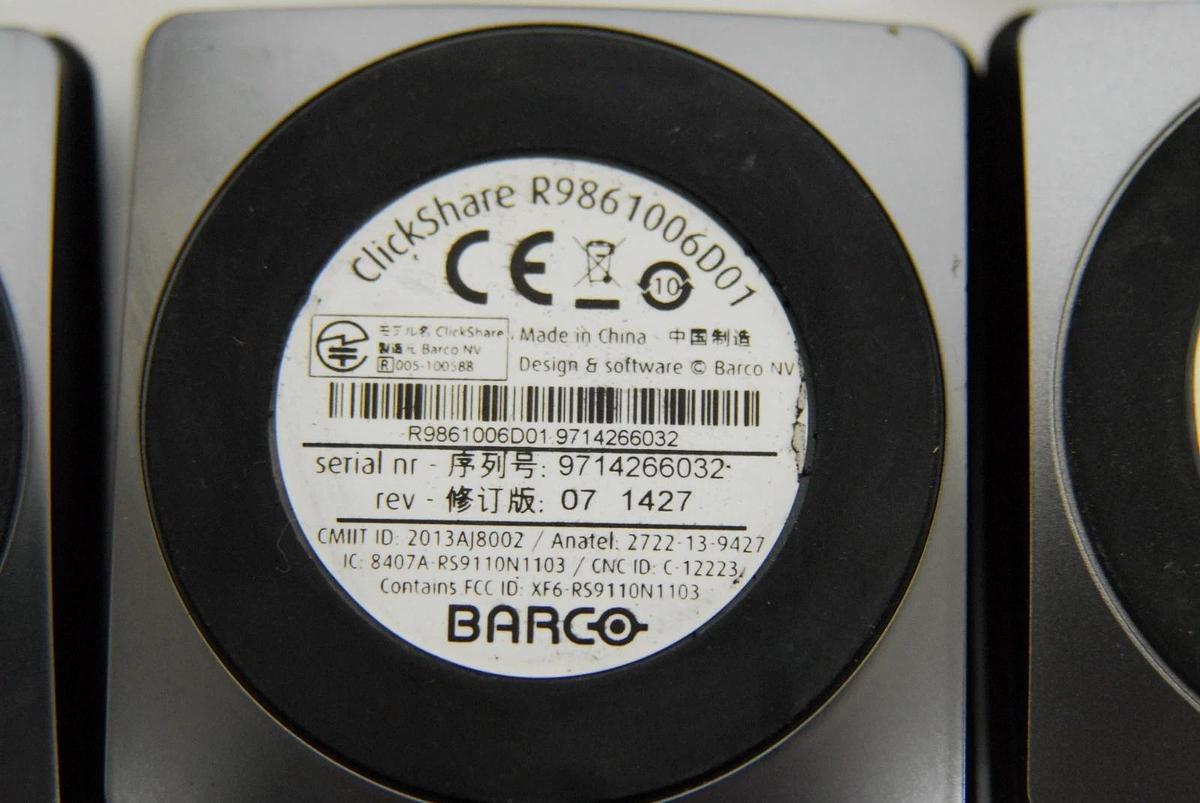 Used Barco ClickShare 2x R9861500D01, 7x R9861006D01 USB Conferencing Buttons - Lot