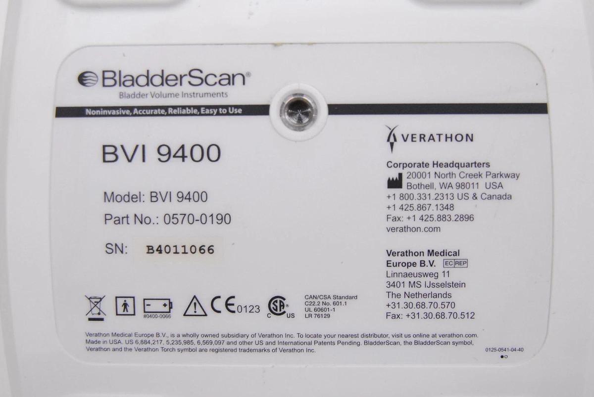 Used Verathon BladderScan BVI 9400 Portable Ultrasound W/ Battery (No Charger)