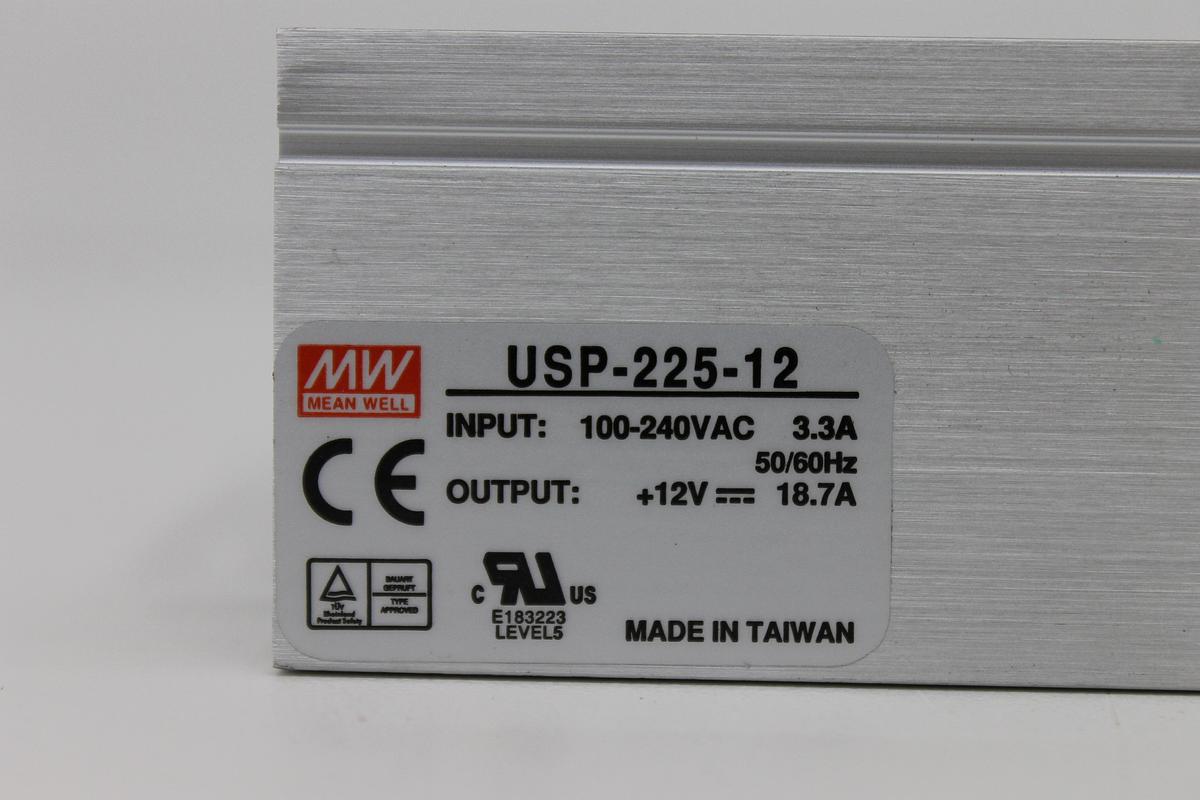Used Mean Well USP-225-12 12V 18.7A Switching Power Supply