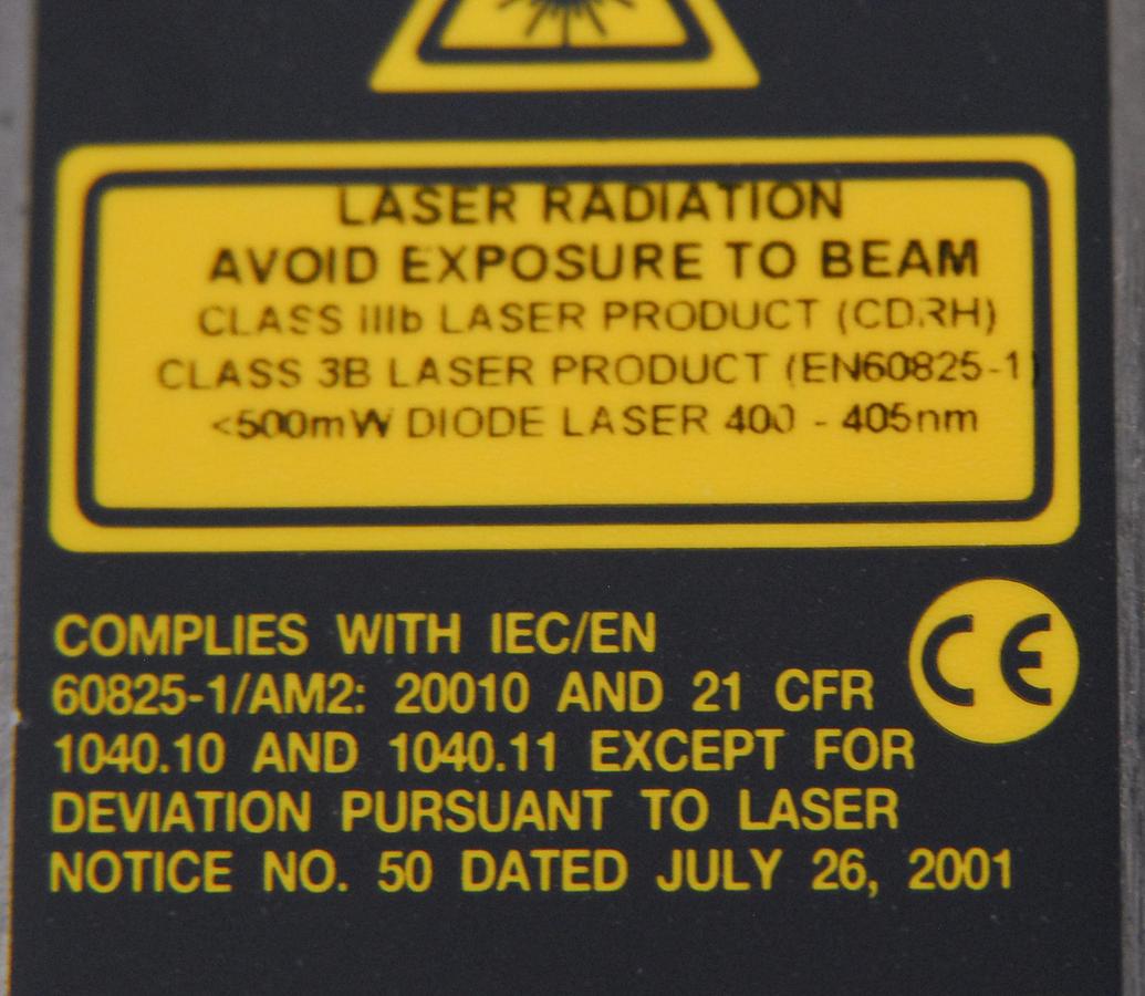 Used Melles Griot 56RCS/S2780 Blue Diode Laser 400nm-405nm 36mW