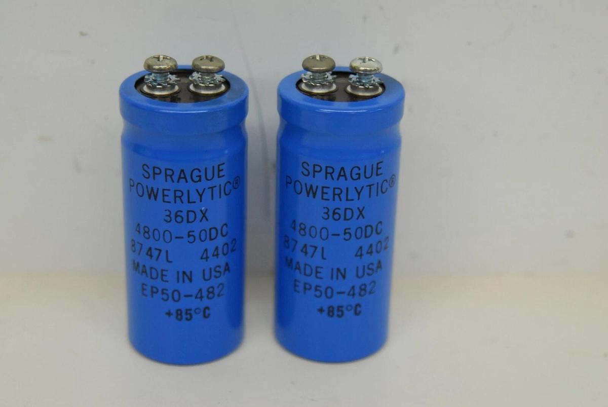 Used Capacitors Sprague Powerlytic 36DX 4800-50DC  Lot of 2 -