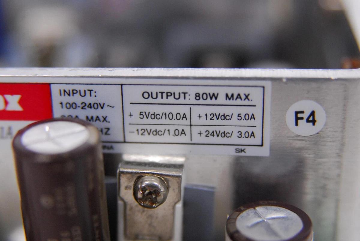 Used Powerbox PU110-45-1A Quad Output Power Supply (+5V,10A/+12V,5A/-12V,1A/+24V,3A)