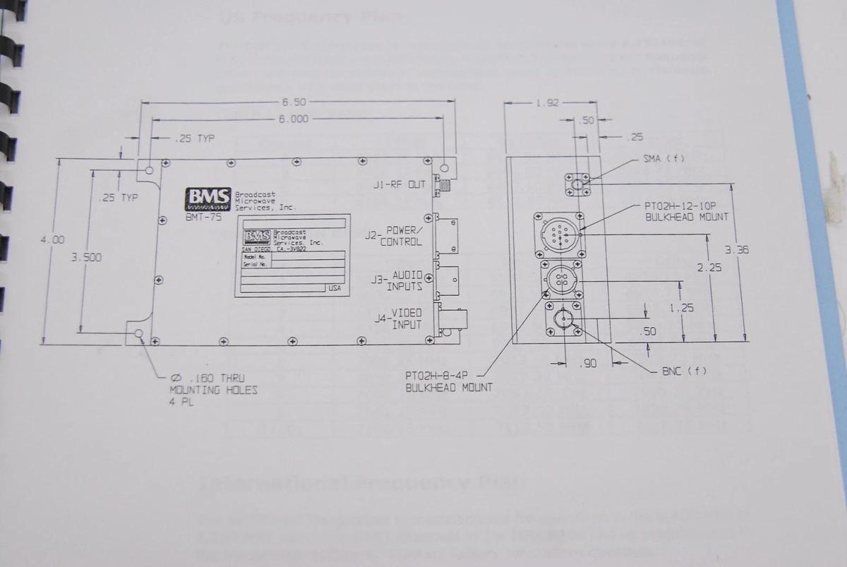 Used Broadcast Microwave Services BMS BMT75-9PN 6.425-6.525 GHz Transmitter W/ Manual
