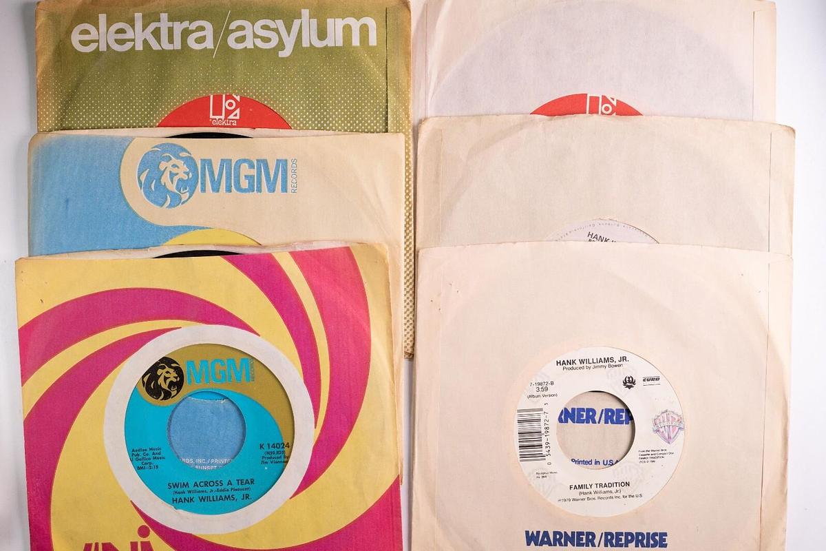 Used Hank Williams Jr. 45 Record Lot of 6