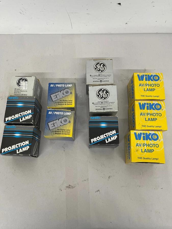 Used Projector Lamp Bulbs - FXL, ENX, ELC - Wiko, GE, Apollo, Eiko - Lot of 11
