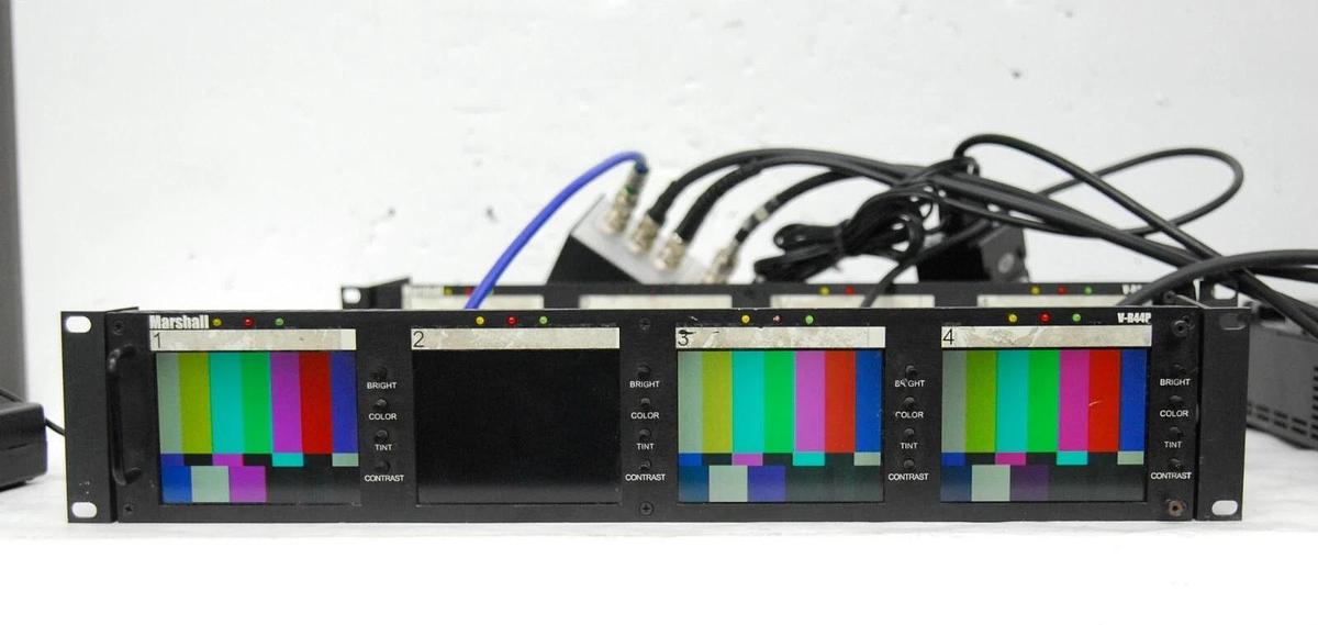 Used Marshall V-R44P 4" Quad LCD 2RU Rack Mountable Monitor - Lot of 2