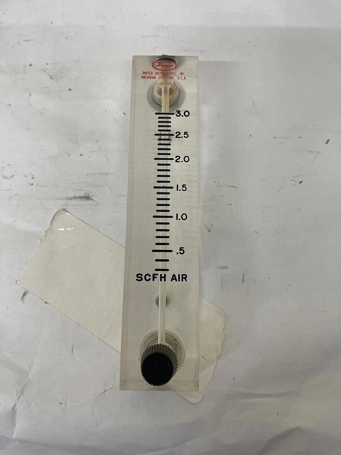 Used Series VFB Series Acrylic Flowmeter 0.5 to 3 SCFH AIR