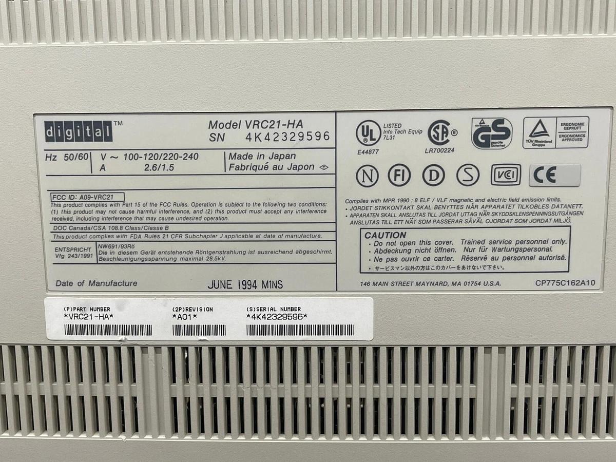 Used Digital VRC21-HA 21" Color Monitor