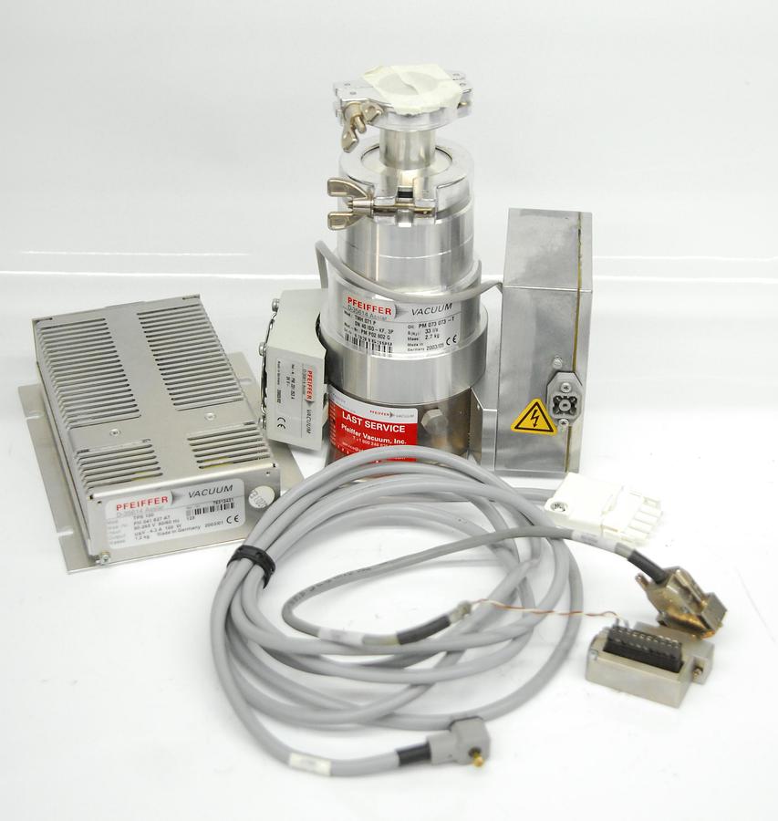Used Pfeiffer TMH 071 P Turbomolecular Pump w/ TC600 Drive, TPS 100 Power Supply