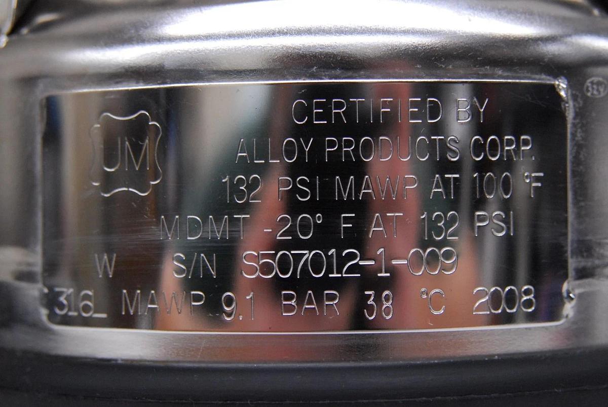 Used BD FACSAria II Fluidics Cart - Ethanol Shutdown Tank UM 5L 316L MAWP