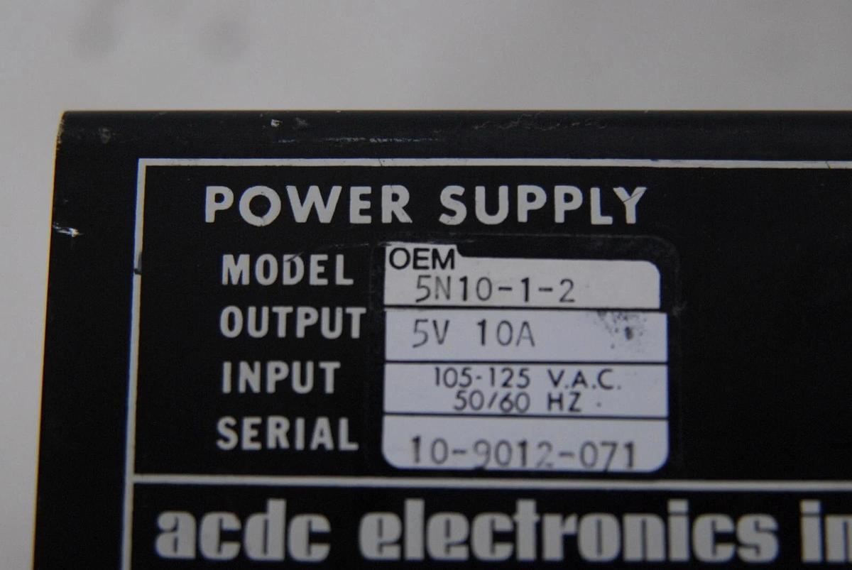 Used ACDC Electronics 5N10-1-2 Power Supply 5V 10A