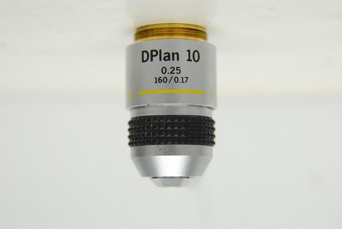 Used Olympus DPlan 10 Microscope Objective Lens RMS, 0.25-160/0.17