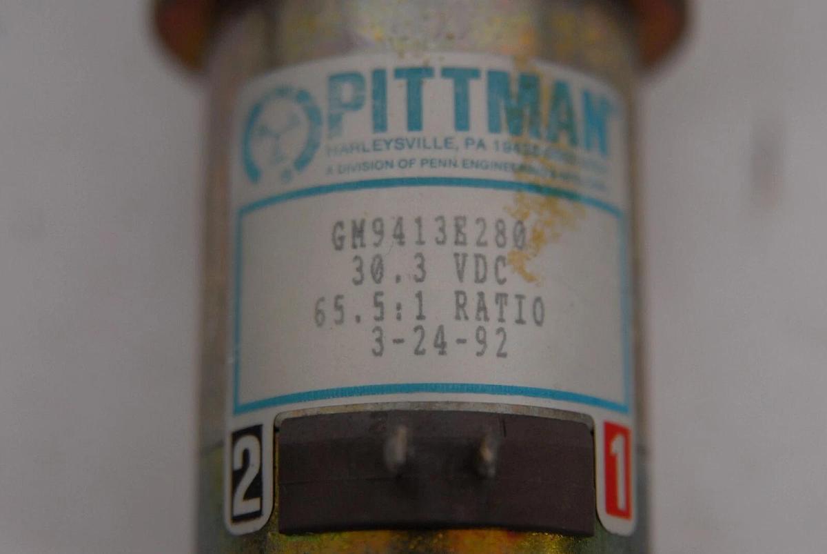 Used Pittman GM9413E280 DC Servo Gear Motor - 30.3VDC, 65.5:1 Ratio