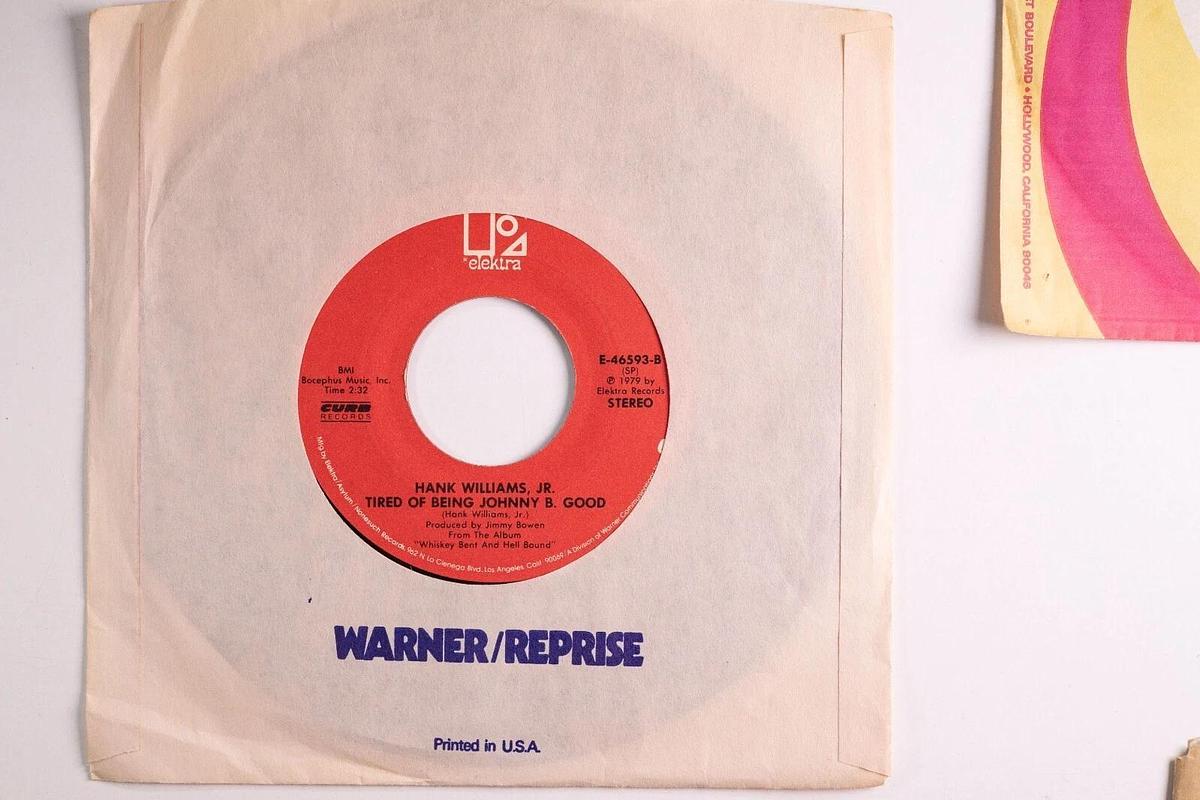 Used Hank Williams Jr. 45 Record Lot of 6