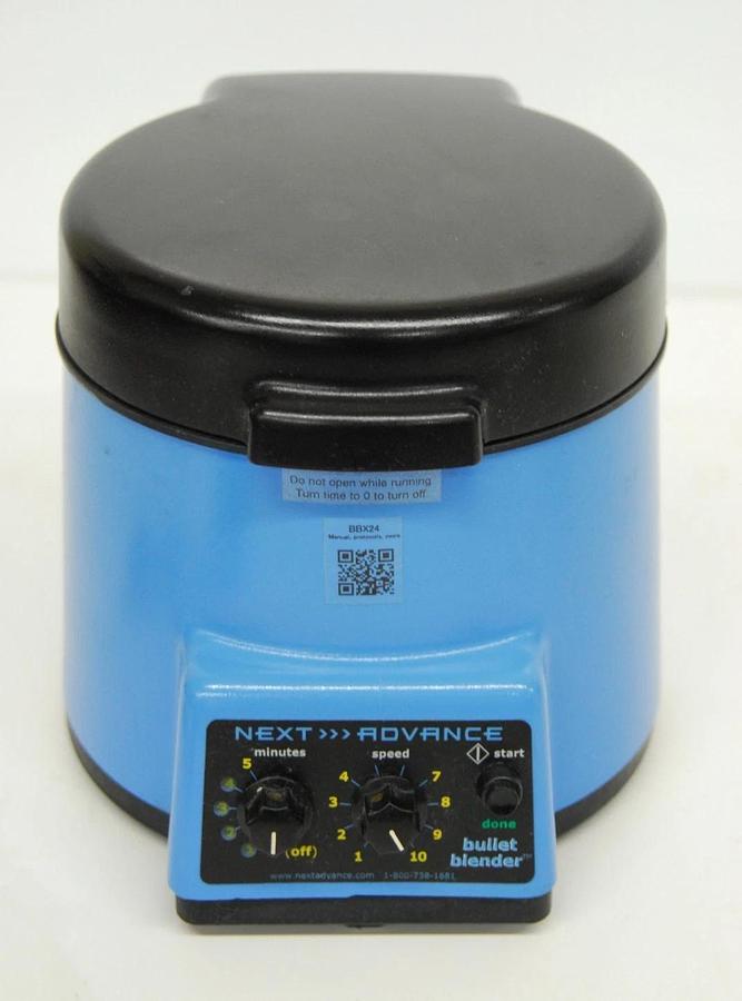 Used Next Advance BBX24 Bullet Blender Lab Homogenizer W/ Power Adapter - Tested