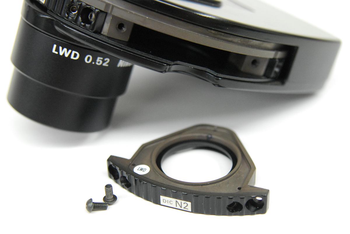 Used Nikon LWD 0.52 Condenser Turret W/ DIC N2 Prism, Ph1/Ph2/Ph3 Annuli