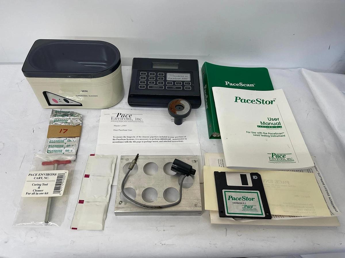 Used Pace Environs, inc. PaceScan 3000 W/ Case, Original Papers, and Sonic Cleaner