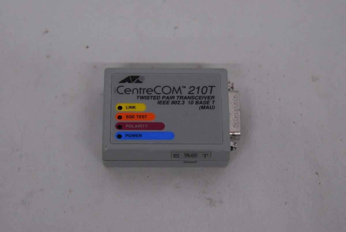 Used ATI AT-210T CentreCOM 210T Twisted Pair Transceiver IEEE 802.3, 10 BASE T (MAU)
