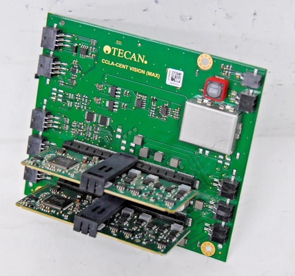 Used Tecan 30079779-02 CCLA-CENT VISION (MAX) Board W/ 2x Tecan 30057499-09 Boards