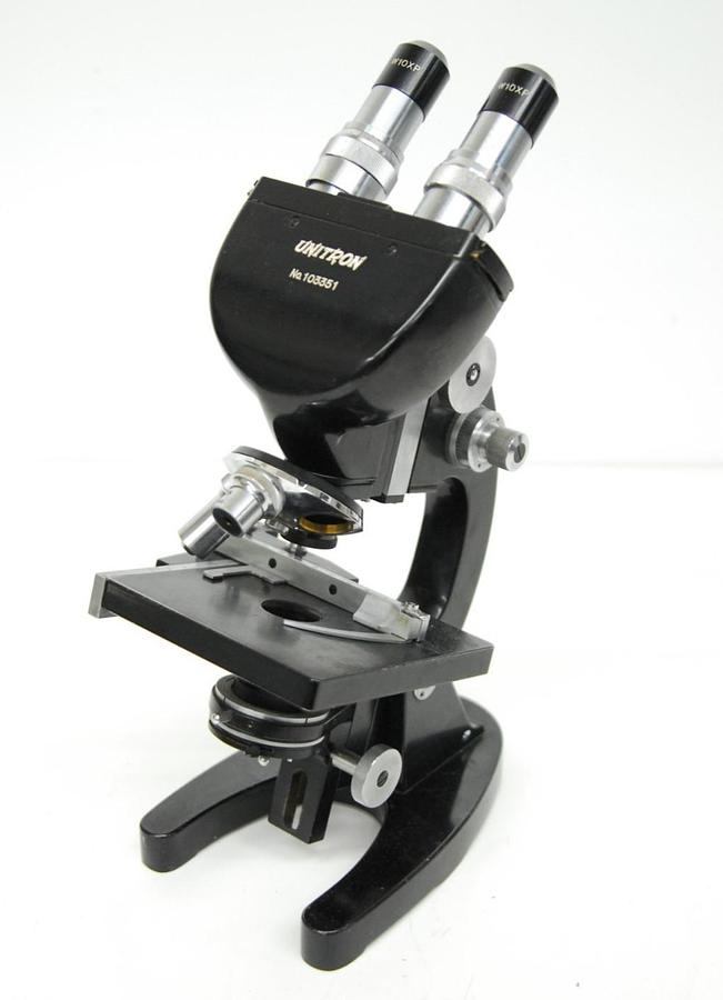 Used Vintage Unitron BMLK Microscope W/ W10XP Eyepieces, 4x/40x Objectives, Condenser