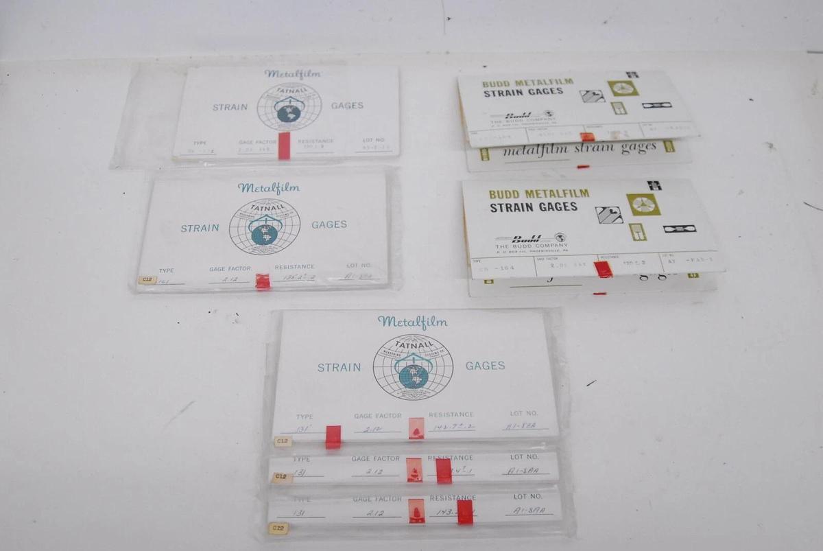 Used Budd Tatnall Metalfilm Strain Gages - READ DESCRIPTION - Lot of 7