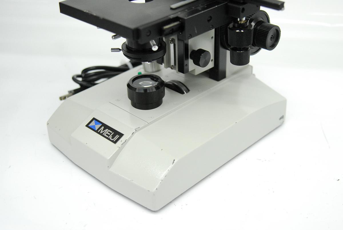 Used Meiji ML2000 Binocular Compound Microscope W/ S.FlatField 4/10/40/100 Objectives