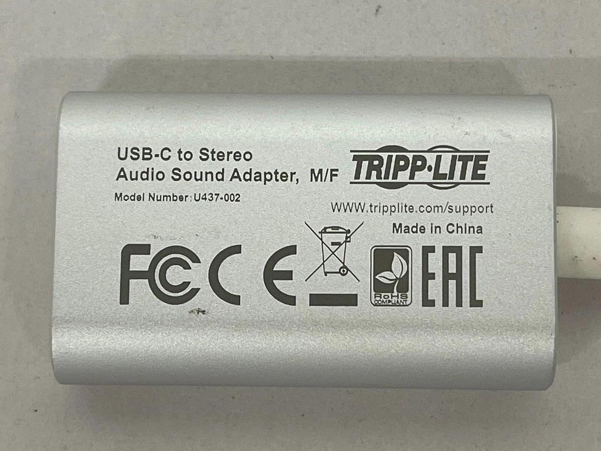 Used Tripp Lite U437-002 USB-C to 3.5mm Stereo Audio Adapter - Silver