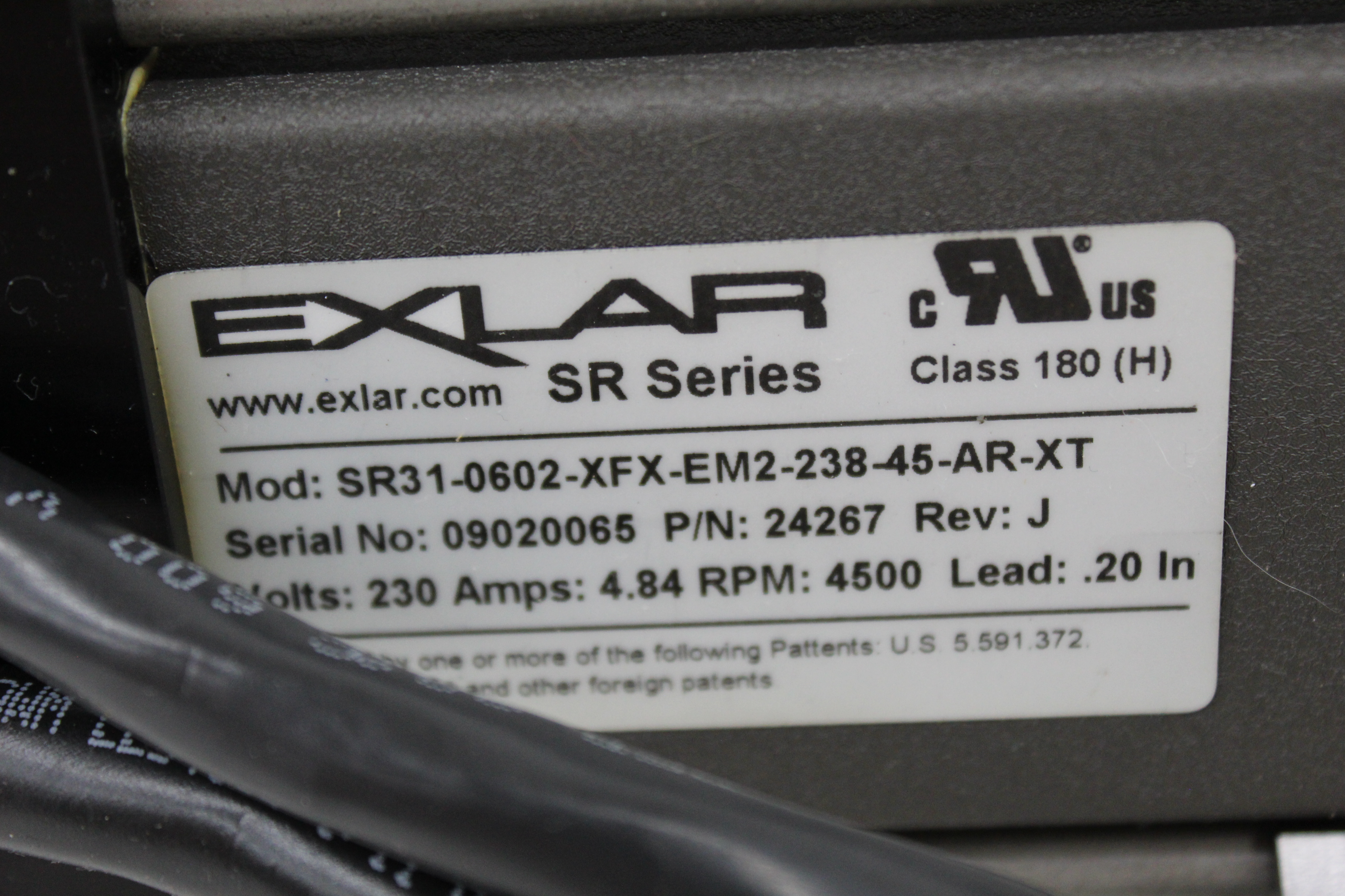 Used Exlar SR31-0602-XFX-EM2-238-45-AR-XT Linear Actuator w/ Emerson EI-205 Drive