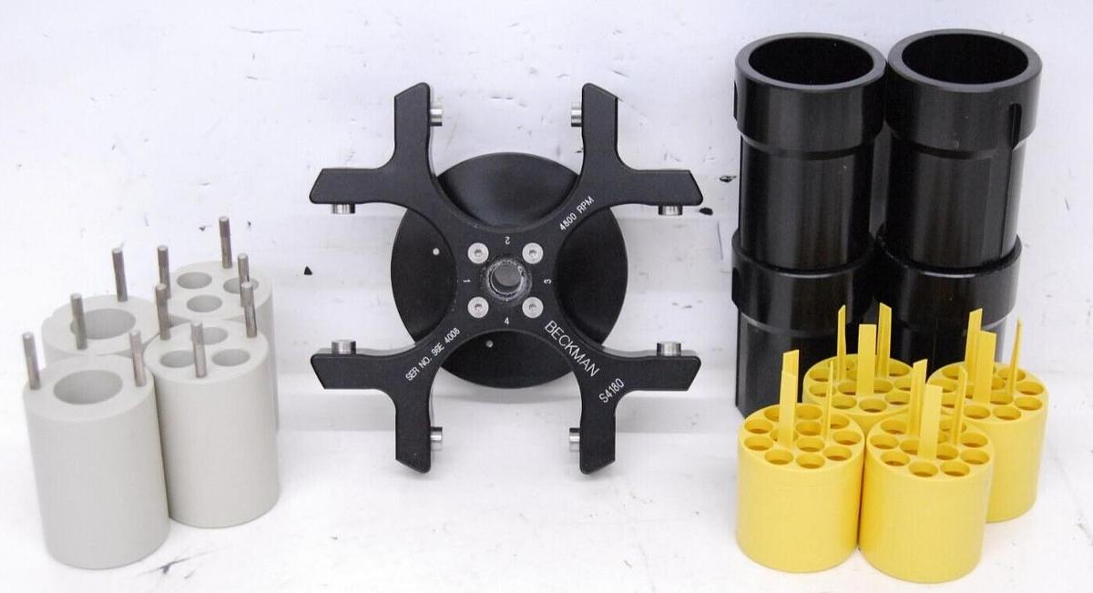 Used Beckman S4180 Swing Bucket Rotor W/ Buckets, Inserts 361230, 361234, 361222