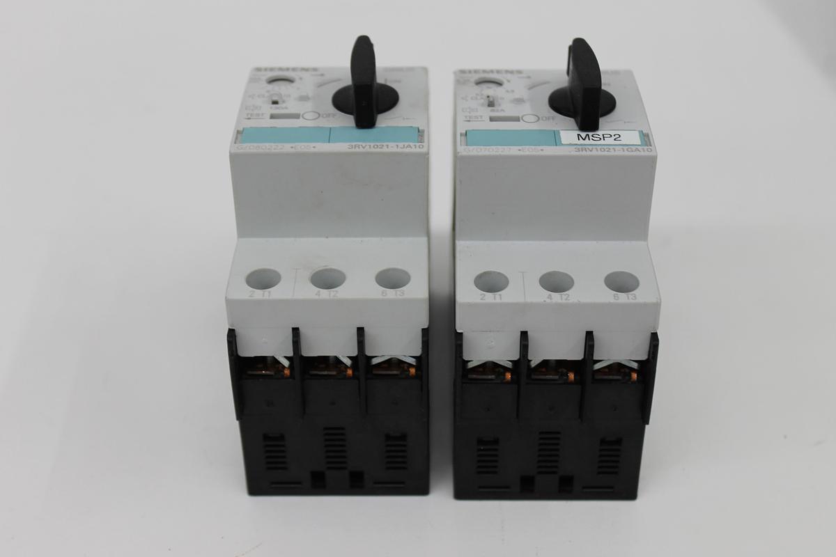 Used Siemens 3RV1021-1JA10 Circuit Breaker - LOT OF 2
