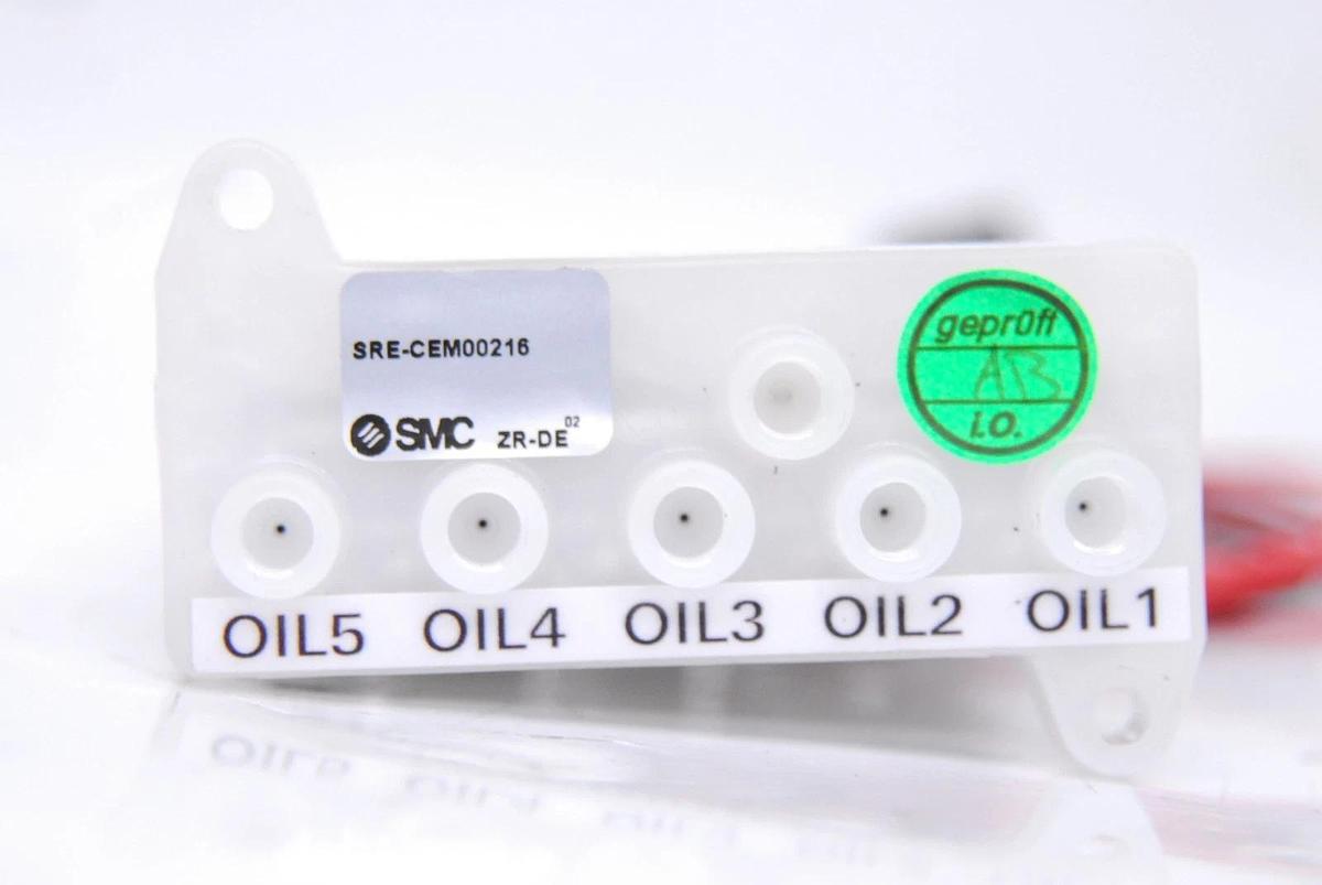 Used SMC LVM10R6-5A-Q 2-Port Solenoid Valve - Lot of 5 on ZR-DE Manifold