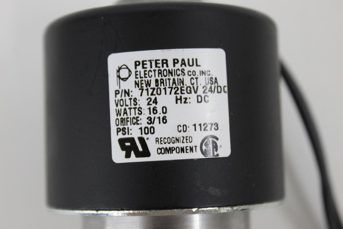 Used Peter Paul 71Z0172EGV S-70 24VDC Normally Open Solenoid Valve