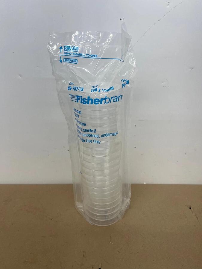 Used Fisherbrand 08-757-13 Petri Dish 100 x 15mm - 20 Pack