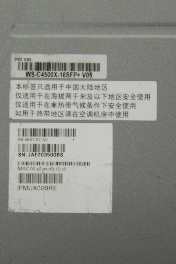 Used Cisco Catalyst 4500-X Series Switch (WS-C4500X-F-16SFP+) W/ Port Uplink Module