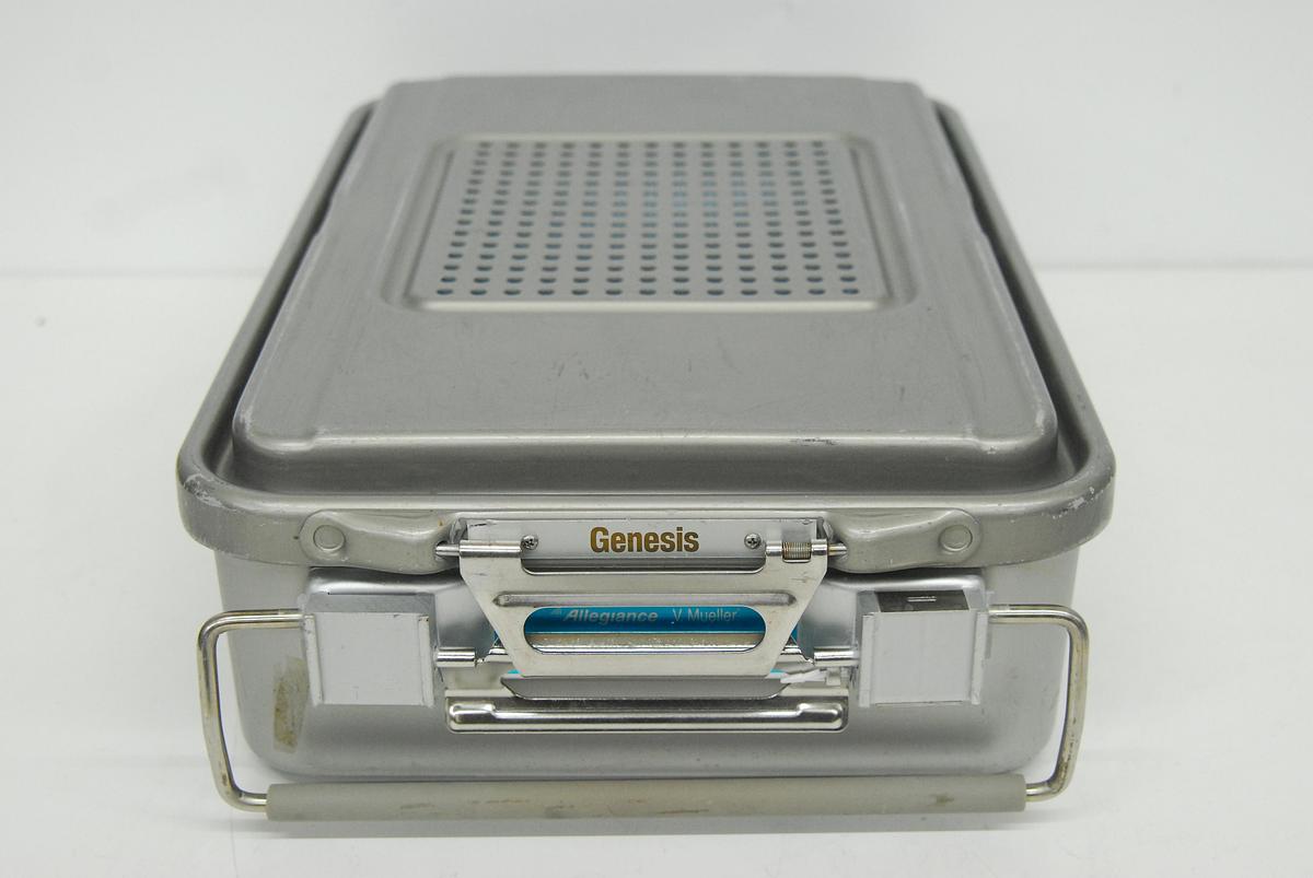 Used V Mueller Genesis Sterilization Box 17"x12"x4" w/ Filter Holders + Basket